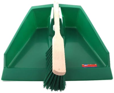 MM Eurotool Lange stoffer met groot kunststof blik voor werkplaats, tuin en huis