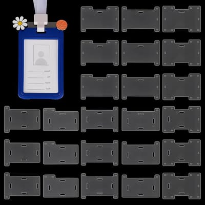 24 Stuks Duidelijke Rechthoekige Verticale/Horizontale Badgehouder met Pin Gaten, 8 Stijlen Badge Accessoires voor Weergave en Organisatie