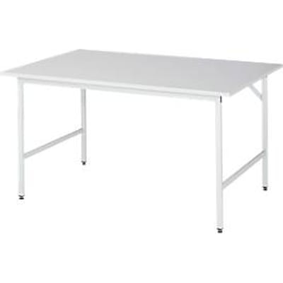 Rau ESD-werktafel Jerry, handmatig in hoogte verstelbaar, 28 mm spaanplaat met melamine coating, tot 300 kg, B 1500 x D 1000 x H 800-850 mm, lichtgrijs