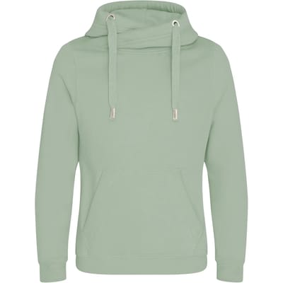 Just Hoods Cross Neck Hoodie JH021 - DUSTY GREEN - L