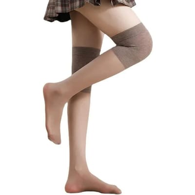 Kant Dunne Sokken Voor Vrouwen Patchwork Strakke Panty Hoge Buis Over de Knie Sokken Ademend Doorzichtig Dames Lingerie one size gray