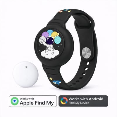 Kinderhorloge - gps armband – werkt met Android Find My Hub - Kinderhorloge met gps - Bluetooth Tracker – Kinderhorloge jongen - Kinderhorloge meisje - Waterdicht – Inclusief tracker - Met geluidssignaal