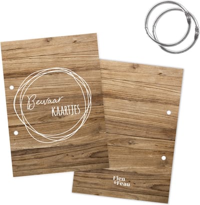 Fien & Feau - Bewaarbundel Bewaarkaartjes - Hout look - A5