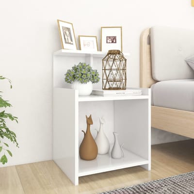 vidaXL - Nachtkastje - 40x35x60 - cm - bewerkt - hout - wit