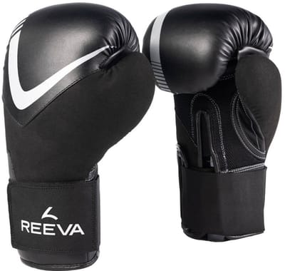 Reeva Bokshandschoenen 10 oz - (Microfiber) Leer - Zilver - Unisex - Dames & Heren - Geschikt voor Kickboksen, Boksen & Bokszaktraining - Stevige Pasvorm - Boxing Gloves