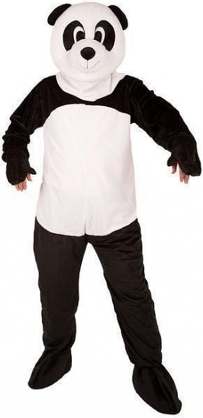 Dierenpak verkleedkleding Panda - met mega masker - outfit - volwassenen - one size M/L - kostuum