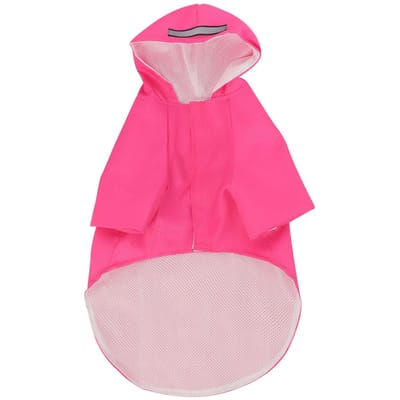 Hondenregenjas met Reflecterende Strepen Waterdicht Comfortabel Reflecterend Puppy Regenjas met Haak en M(for 4-6.5kg) rozerode kleur