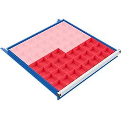 Interieurcombinatie voor Treston-ladekast 1330 mm breed, 56 vakken (28 sets van 2 vakken)