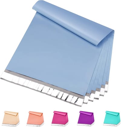 Grote Blauwe Poly Mailers (24x24) - 100 Stuks Sterke Verzendzakken voor Kleding en Pakketten