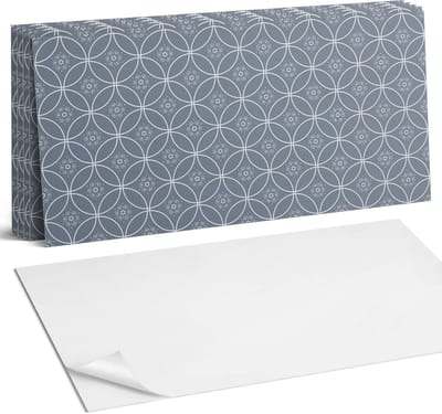 Coloray Plaktegels - Bloemen ornamentpatroon Wandtegel Zelfklevend - 60 cm x 30 cm - Grijs Plaktegels - 6 stuks - Rechthoek PVC Tegels - Plaktegels Keuken - Zelfklevende Vloertegels Badkamer - Vinyl Tegels Zelfklevend - Zelfklevende Wandtegels