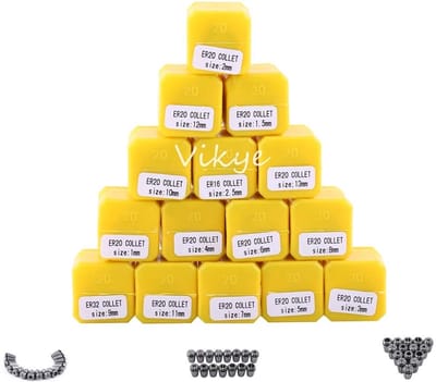Dailygoody - 15pcs ER20 Precision Spring Collet Set - Hoogwaardige kwaliteit - 1-13mm - Voor Milling Lathe Tools - Perfect voor precis...