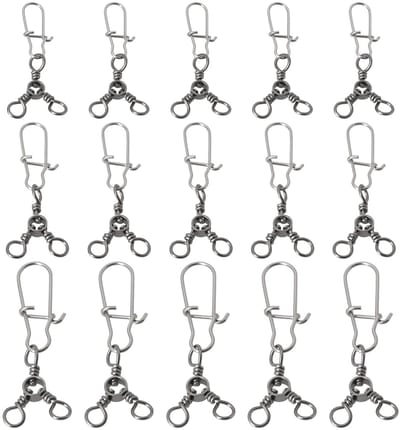 Dailygoody - 30 Stuks 3-Weg Swivel Snaps - Triple Swivels voor Vissen - Perfect voor verschillende vistechnieken - Maten #2, #6, #8 - Betrouwbare viss