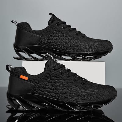 Nieuwe Koreaanse Stijl Mode Koppel Hardloopschoenen voor Zomer Vliegende Visschub Mes Grote Maat Sportschoenen Trendy Herenschoenen 44