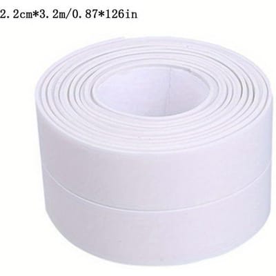 Zelfklevende waterdichte PVC-tape voor badkamerafdichting - Ideaal voor wastafels, douches, badkuipen en toiletten | Perfect voor Loodgieters en Aannemers wit