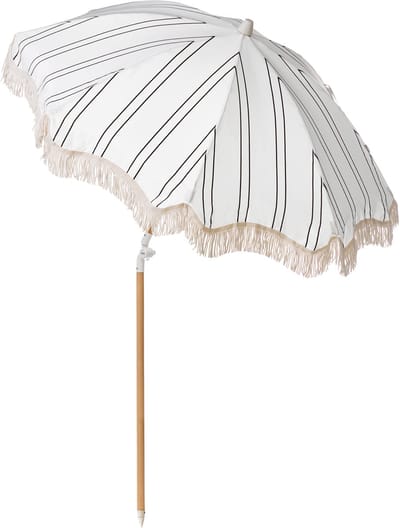 MONDELLO - Tuinparasol - Zwart/Wit - Polyester