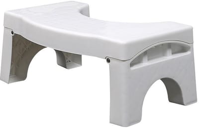 Opvouwbare Toiletkruk - Hurkstoel Krukje - Bevordert Ontlasting - Antislip Ontwerp - 41x25x17.5cm - Wit
