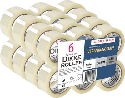 Verpakkingstape Transparant 50mm x 66m - 24 Rollen Sterk Plakband - Low Noise Heavy Duty PP Tape - Ideaal voor koude opslag en langdurig gebruik