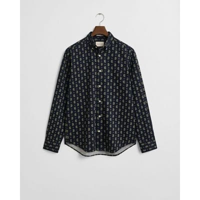 Gant Overhemd Paisley Pattern Twill Avond Blauw / male