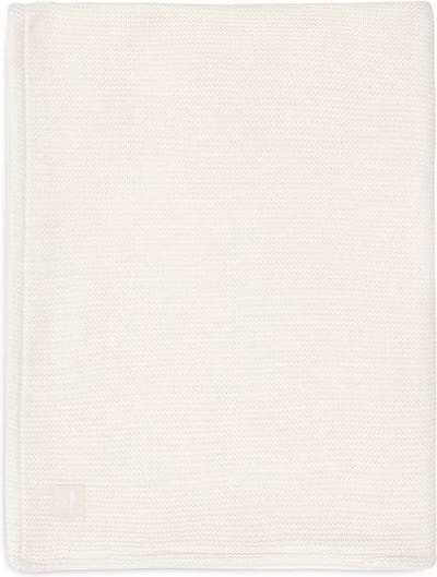 Jollein - Deken Wieg 75x100cm - Wiegdeken, Wiegdekentje, Dekentje Baby - Basic Knit - Ivory/Coral fleece