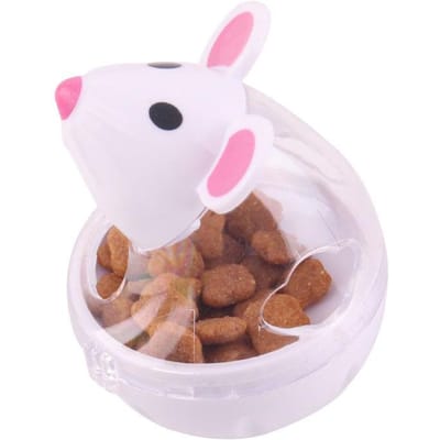 Kat Muizen Voedsel Tumbler Kattenvoer Speelgoedbal Interactieve Kattenvoerdispenser Lekkend Voedsel Interessante Plastic Kattenvoerdispenser Snoep Speelgoed white