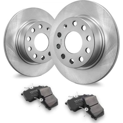 VEVOR Achterremset Compatibel met Audi A3 (8P), VW Golf 5 6, Seat LEON, SKODA OCTAVIA, ALTEA, Remschijven, Keramische Remblokken, Vervangende Set, 253 mm Achterwiel Schijven