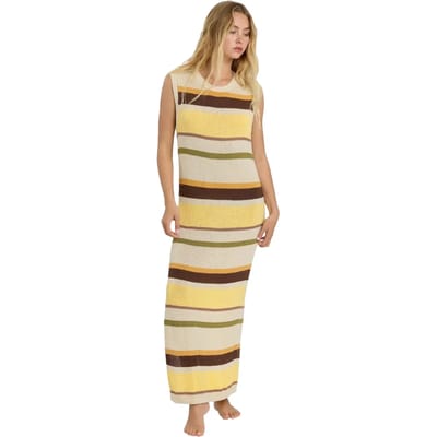 Lange Mouw Col Opstaande Gebreide Jurk Dames Billabong Those Days Midi