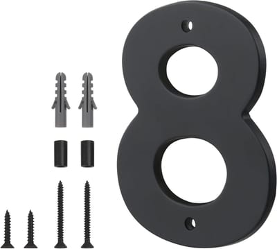 Huisnummer Zwevend - Adresnummer Zwart - Huis Verfraaien - Zinklegering Weerbestendig - 5 inch - Zwart