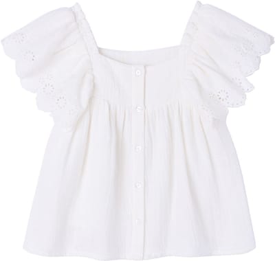 Vertbaudet Blouse met ruches van katoengaas