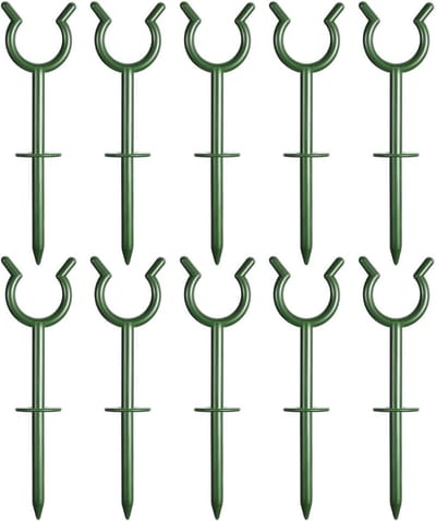 Slanggeleider Set - Gazon Beschermer - Tuin Water Geleiden - Gevorkte Positionering - 10 Stuks - Groen
