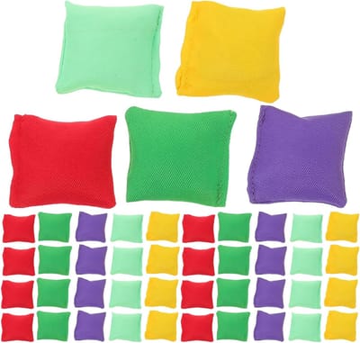 Pittenzakjes om te gooien - Kleurrijke zandzakjes - Sportieve spelletjes - Dubbellaags lekpreventie - 5x5 cm - Diverse kleuren