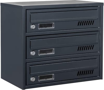 Brievenbus Systeem - Postbus Modulair - Veilige Post Ontvangst - Afsluitbaar met 2 Sleutels - 25x39x34.5 cm - Antraciet
