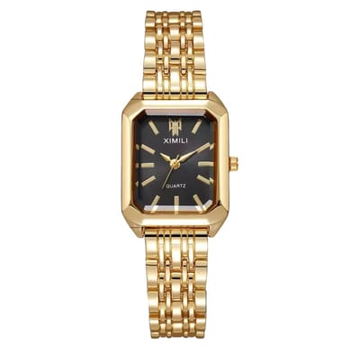 Ximili - Set Dameshorloge + Armband - Polshorloge - Horloge - Geschenkdoos - Vrouwen - Goud Zwart - Doos