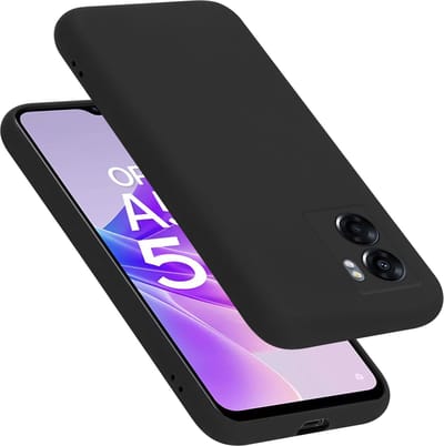 Cadorabo Hoesje geschikt voor Oppo A57 5G / A77 5G / Realme V23 in LIQUID ZWART - Beschermhoes gemaakt van flexibel TPU silicone Case Cover