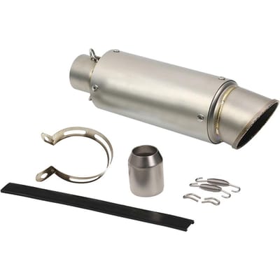 Tuyau d'échappement universel pour moto, rond en acier inoxydable, 60.5mm 51mm tilted gray