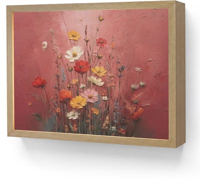 Wandlamp 40x30 cm - Oplaadbaar - Bloemenboeket - Diepte - Tastbare textuur - Wandlampen binnen woonkamer - Slaapkamer lamp - Decoratieve nachtlamp - Vloerlamp draadloos