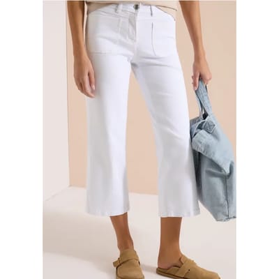 7/8 Wide Legs jeans met opgestikte zakken