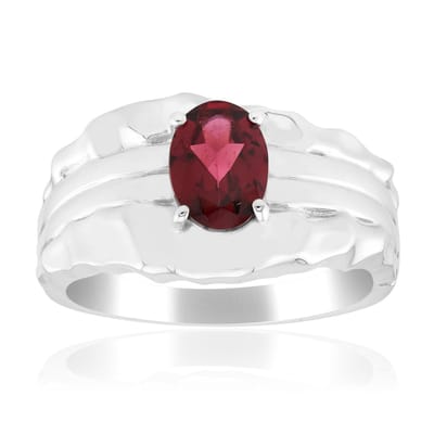 Cavill - Elegante zilveren ring 925 Sterling met Palladium - Ovale Roshoit 0,833 ct Mozambique - Natuurlijke edelsteen - Maat 17-21
