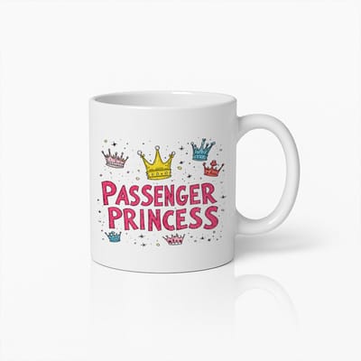Passenger Princess Mok 330ml – Schattig Kroonontwerp Koffiebeker – Leuk Cadeau voor Reizigers en Prinsessenfans
