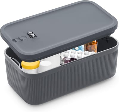 Afsluitbare opbergdoos met cijferslot, geschikt voor mobiele telefoons/medicijnen/voedsel, huishoudelijke artikelen/koelkast/kantoor/persoonlijke spullen/reisbenodigdheden/cadeaus, 23,9*13,1*9,6 cm