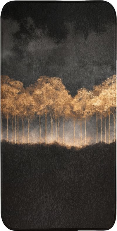WC mat 60x120 cm - Antislip - Gouden Bomen in Mistig Landschap - Toiletmat - Vloermat - Douchemat - Toilet tapijt - Toiletmatten