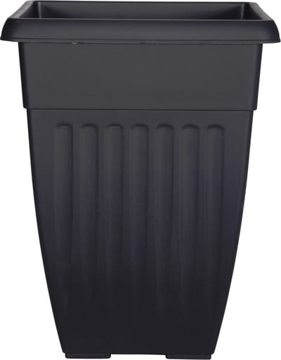 Whitefurze Buiten plantenpot/bloempot/planter - zwart - kunststof - L31 x B31 x H42 cm