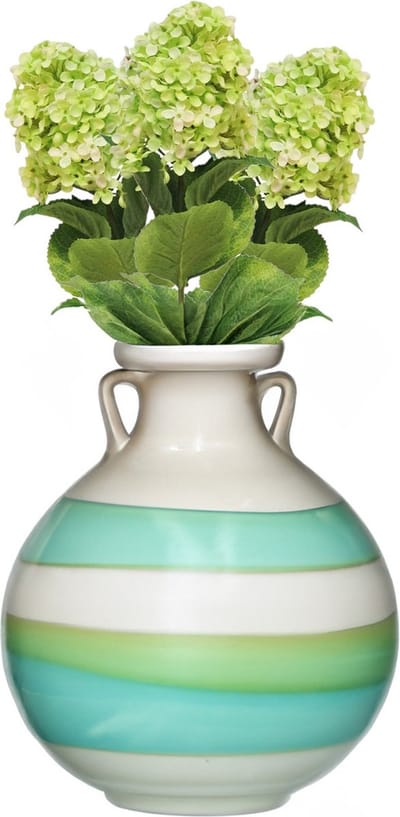 Bellatio Design Kunstbloem Pluimhortensia/hydrangea XL - 3x - 85 cm - losse steel - kunst zijdebloem - lichtgroen
