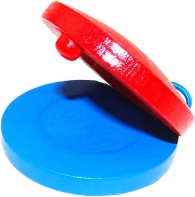 Houten Castagnetten - Hand Percussie - Muziekonderwijs - Duurzaam Hout - 5.5 x 5.5 cm