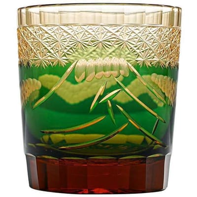 Handgravuur Japan Berg Fuji Edo Kiriko Whiskeyglas Amber Kristallen Wijnglazen Whisky Tumbler Sterke Dranken Sake Beker Watermok 250ml