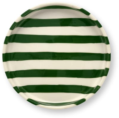 VT Wonen - Gebaksbord Stripes Donkergroen - Vaatwasserbestendig - strepen