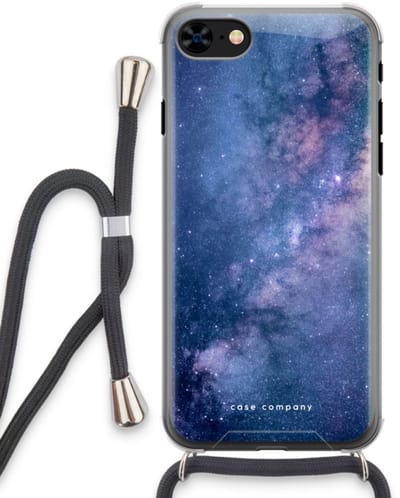 Case Company® - Hoesje met koord geschikt voor iPhone 8 hoesje met Koord - Nebula - Telefoonhoesje met Zwart Koord - Bescherming aan alle Kanten en Over de Schermrand