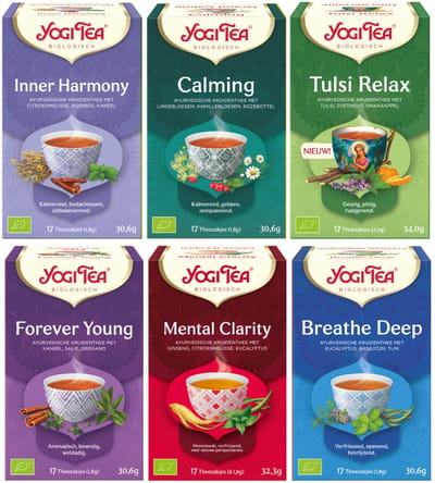 Yogi Tea Zonnegroet Selection - 6 pakjes x17 theezakjes - Perfect voor Yoga Studios