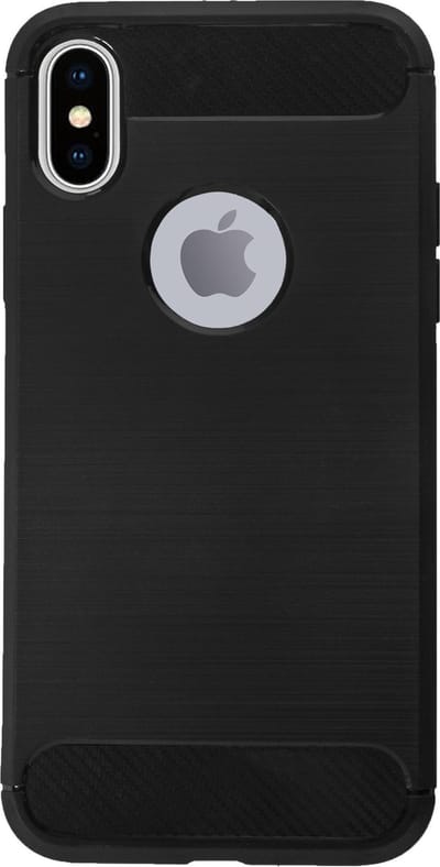 BMAX Carbon soft case hoesje geschikt voor Apple iPhone X/XS / Soft Cover - Zwart