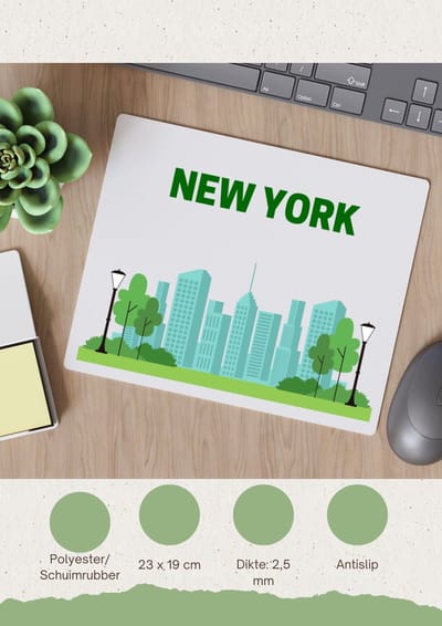 Akyol - new york stad Muismat - New york - mensen die naar new york zijn geweest of gaan - new york liefhebbers - souvenir - verjaardagscadeau - cadeau - kado - geschenk - verjaardag - 23 bij 19 cm