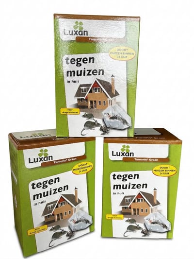 VOORDEEL PAK: 3x2 stuks Tomorin Muizengif; Snel werkend muizengif; 6 Kant en klare muizen lokdozen;